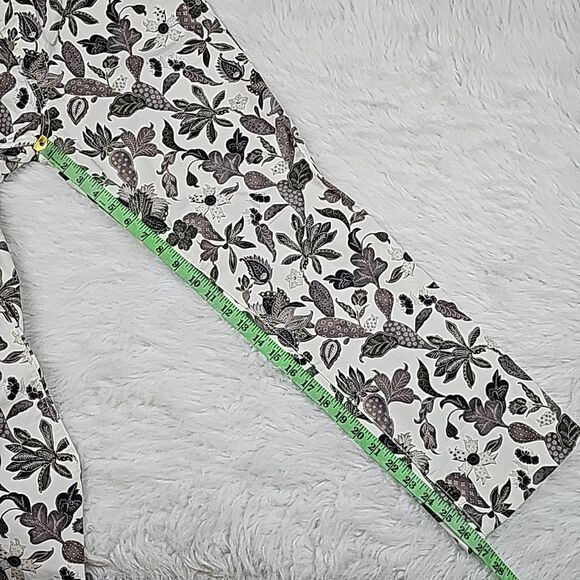 Tory Burch Women's Floral Leaf Printed Trousers Size 27 - Picture 7 of 8